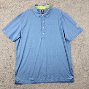 Donald Ross Sport Men's Blue Polka Dot Golf Polo Shirt Stretch Brookville Size L